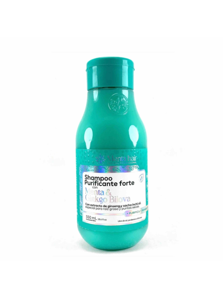 Shampoo Purificante Forte con Menta y Ginkgo Biloba Menta Hair 550ml