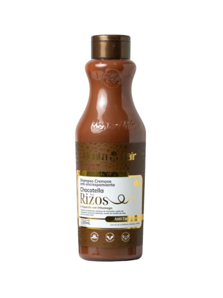 Shampoo Cremoso Chocotella para Rizos Menta Hair 1000 ml