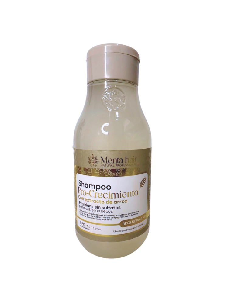Shampoo Pro-Crecimiento con extracto de Arroz Menta Hair 550ml